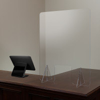 Flash Furniture BR-ASLF-3324-GG Acrylic Free-Standing Register Shield / Sneeze Guard, 33